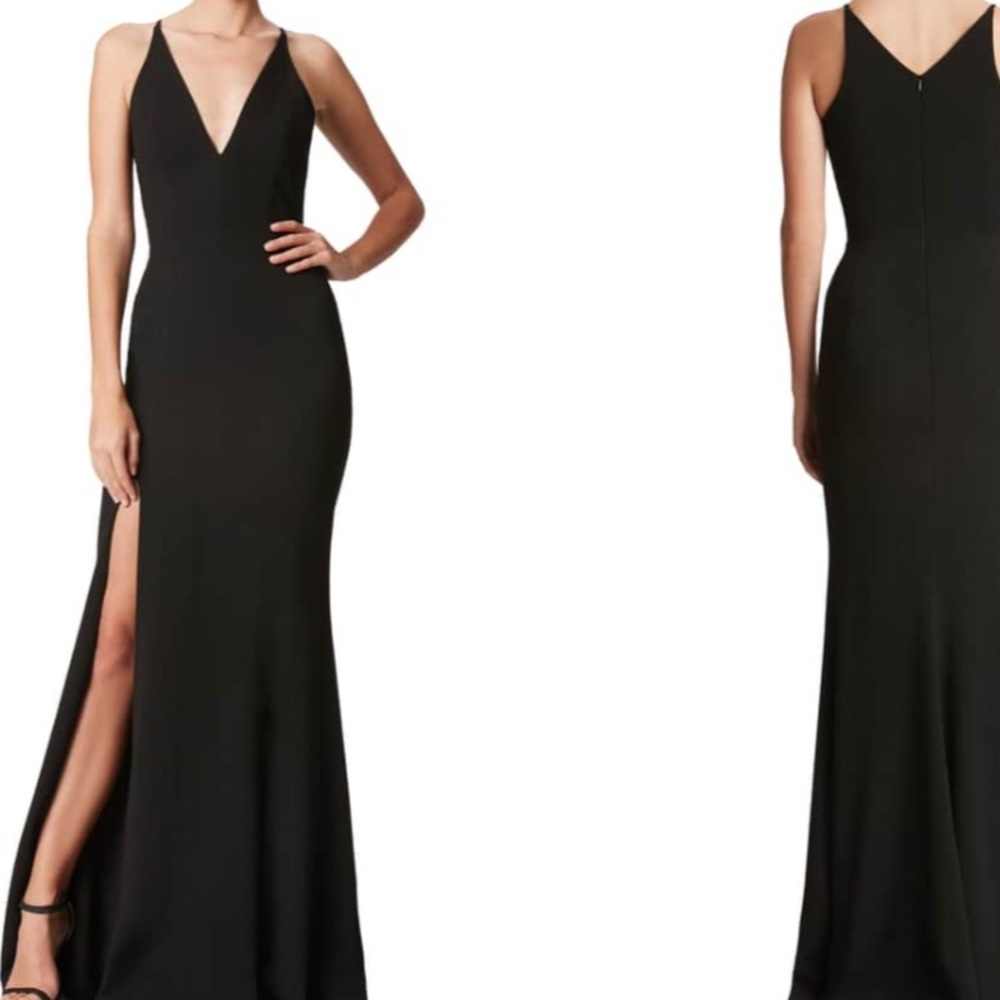 Long black dress with slit